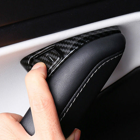 Carbon Fiber Style Window Switch Panel Cover Trim for Tesla Model 3 2021-2023