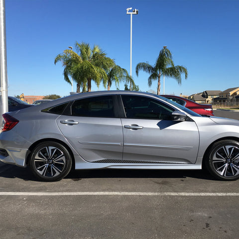 Carbon Fiber Texture Side Door Skirt Cover Sticker For Honda Civic 2016-2021