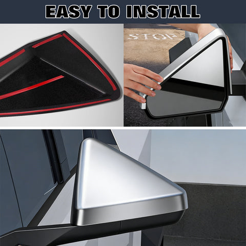 x xotic tech Door Side Rearview Mirror Cover Caps Protection Compatible with Tesla Cybertruck 2024 2025 Left & Right Exterior Accessories, (2PCS, Matte Carbon Fiber Pattern)