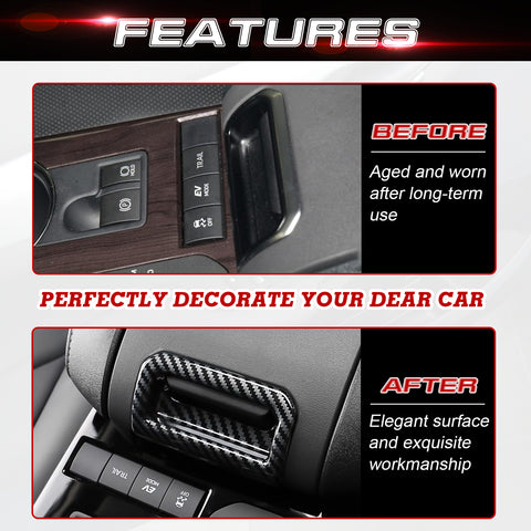 x xotic tech Carbon Fiber Style Central Armrest Storage Box Switch Cover Trim Compatible with Toyota Highlander 2020-up Interior Decoration Car Accessories