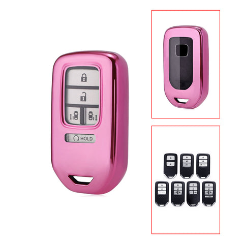 TPU Pink Shockproof Smart Key Fob Holder For Honda Honda CR-V CR-V FIT Civic