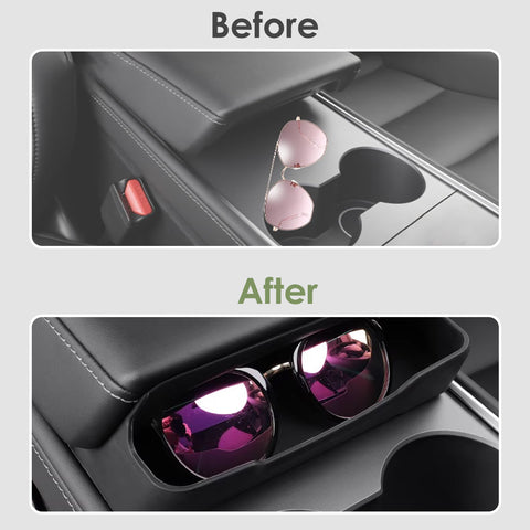 Armrest Box Key Card Phone Holder Storage Container For Tesla Model Y 2020-24