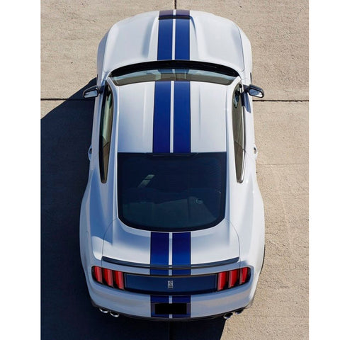 Xotic Tech Glossy Vinyl Racing Stripe Car Hood Graphics Decal Sticker for Hood Roof Rear Trunk Decoration Compatible with Ford Mustang 2015-up