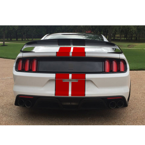 Xotic Tech Glossy Vinyl Racing Stripe Car Hood Graphics Decal Sticker for Hood Roof Rear Trunk Decoration Compatible with Ford Mustang 2015-up