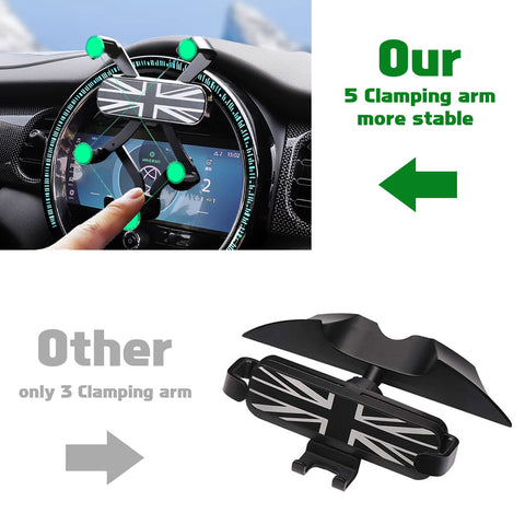 This listing is for 1 piece of Union Jack 5 Clamping Arm Mobile Phone Holder