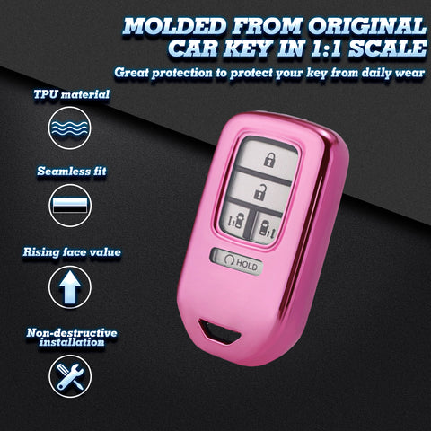 TPU Pink Shockproof Smart Key Fob Holder For Honda Honda CR-V CR-V FIT Civic