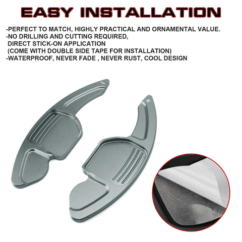 Gun Metal Gray Aluminum Paddle Shifter Extension For Audi A3 A4 A5 A6 A7 Q3 Q5