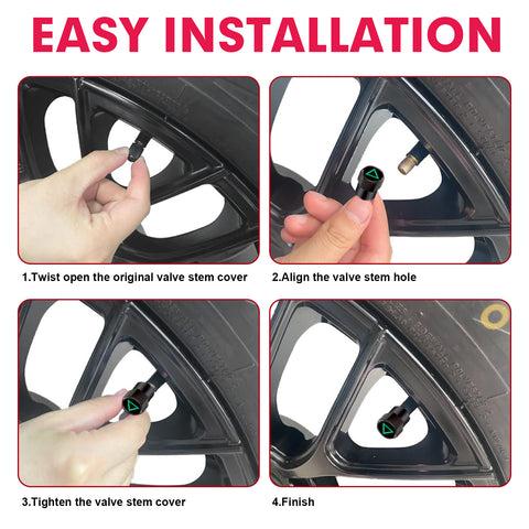 x xotic tech 4pcs Korean Game Style Tire Valve Stem Cover Caps Anodized Aluminum Alloy, Corrosion Resistant Leak-Proof Wheel Valve Cap Set, Universal for Cars Trucks Motorcycles SUVs