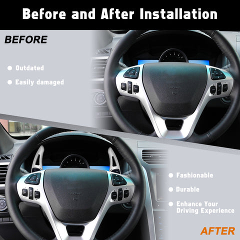 Aluminum Paddle Shifter Extension Decoration Cover For Ford Explorer 2013-2019