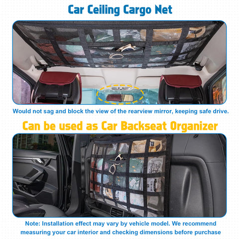 Adjustable Car Overhead Storage Mesh Organizer Net Truck SUV Camping Accessories
