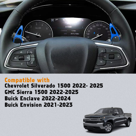 Aluminum Paddle Shifter Extension Decor Cover For Chevy Silverado GMC Sierra