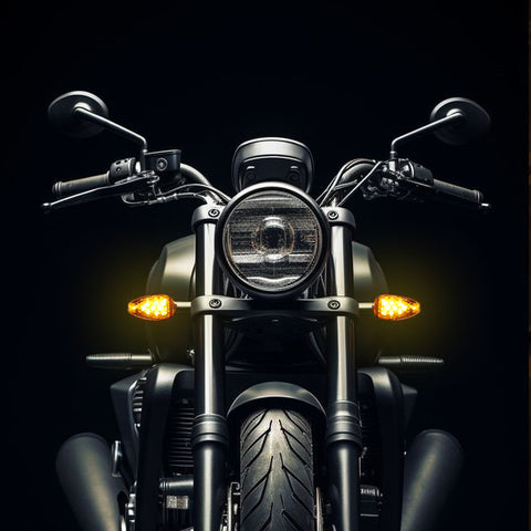 4pcs Mini Stalk Arrow Turn Signal Indicator Blinker 14-LED Front Rear Amber Light Lamps