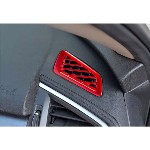 Red Center Console Stripe Dashboard AC Vent Outlet Cover For Honda Civic 16-21