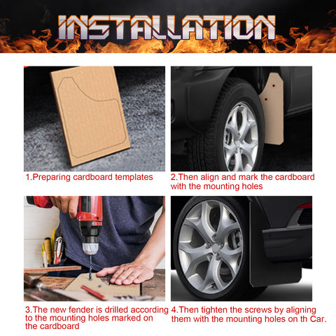 Front Rear Mudguards Mud Flaps Splash Guard Fender Protectors Set Universal Fit