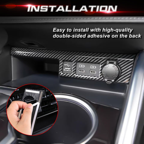 x xotic tech Front Cigarette Lighter Socket USB Outlet Panel Cover Trim Car Accessories Compatible with Toyota Highlander XLE LE L XSE Limited Platinum 2020-up