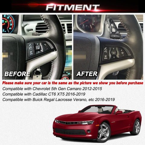 Black Forged Style Steering Paddle Shifter Extension For Chevy Camaro 2012-2015