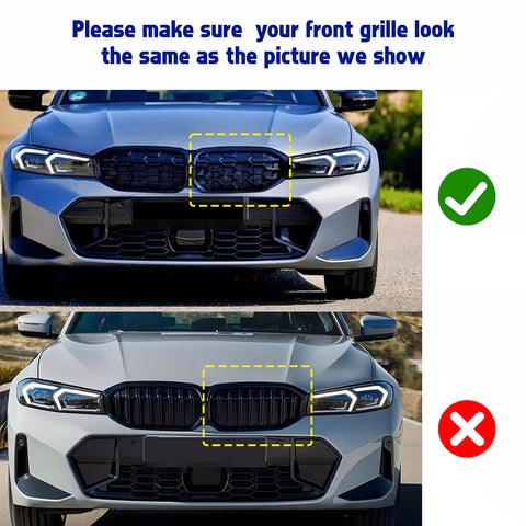 Tri-Colored Front Diamond Grille Strips Clip Cover For BMW 3 Series G20 2023-up