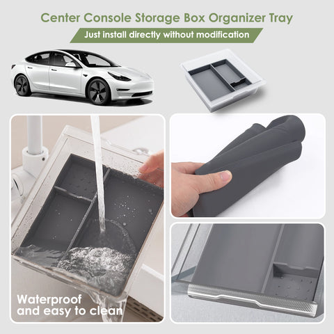 Center Console Organizer Tray Hidden Storage Box For Tesla Model 3/Y 2025 2026