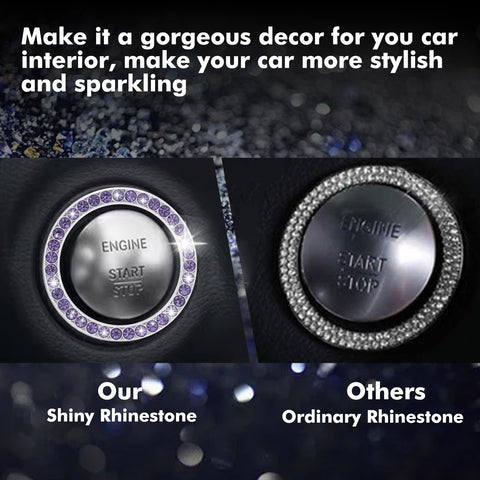 Crystal Rhinestone Car Engine Start Stop Button Bling Ring Cover Accessories