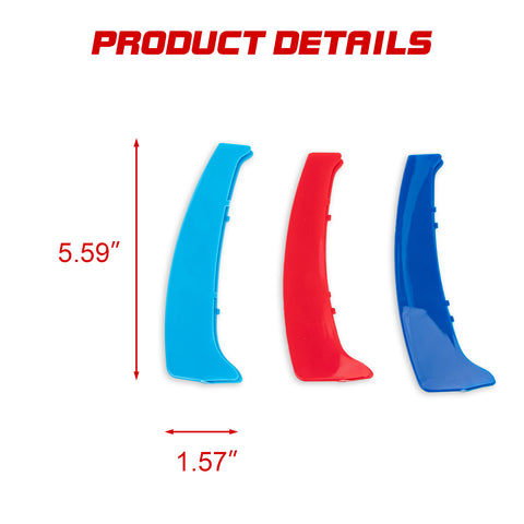 Set Tri-Colored Front Kidney Grille Strips Clip Cover For BMW 1 Series 2008-2013