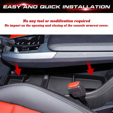 Xotic Tech Center Console Organizer Tray Compatible with BMW X1 2023 2024 U11, 2PCS Armrest Lower Console Organizer Tray Under Storage Box Accessories