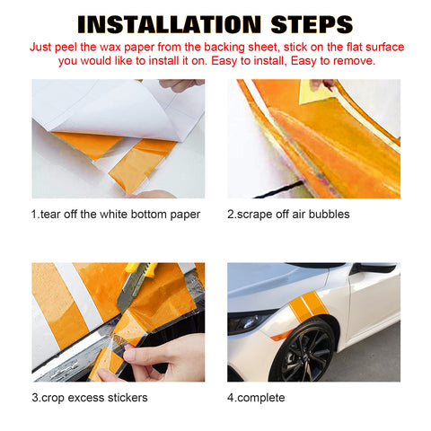 x xotic tech Fender Stripes Hash Marks KK Vinyl Decal Universal for Car Truck Sticker Racing Stripe 11"x23"