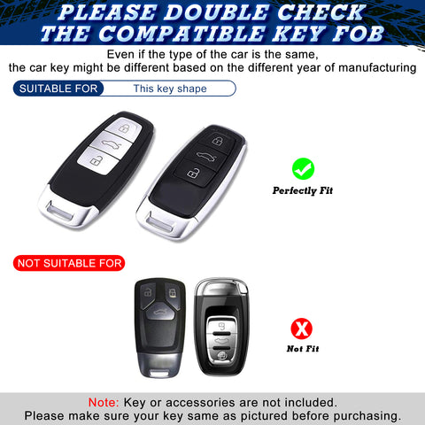 x xotic tech Glossy Black/Red Mix Color Carbon Fiber Texture Hard Plastic Key Fob Cover Case Compatible with Audi A3 A6 A7 A8 Q7 Q8 E-Tron S3 S6 RS6 RS7 S6 S7 SQ7 SQ8 3-Button