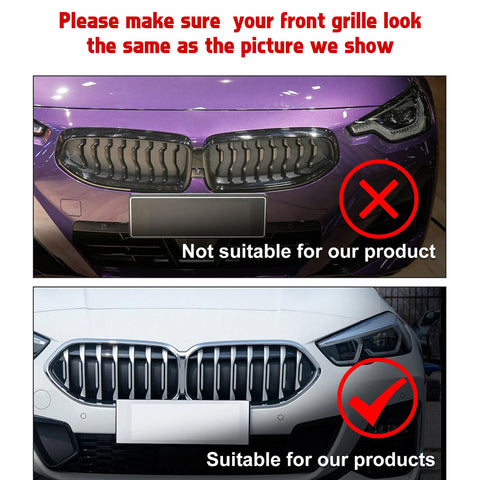 Tri-Colored Front Kidney Grille Strips Clip Cover For BMW 2 Series F44 2021-2024