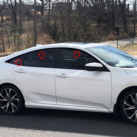 Flash Black Chrome Delete Blackout Window Vinyl Cover For Honda Civic 2016-2021