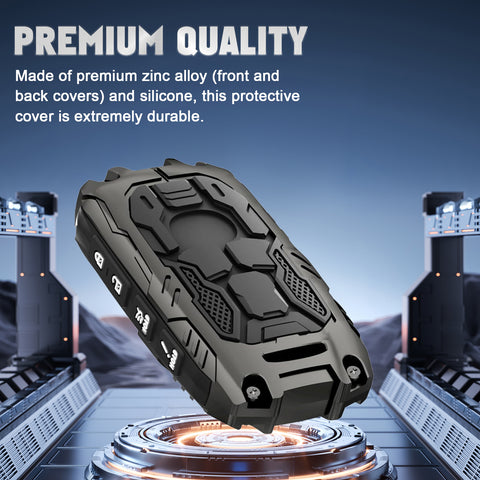x xotic tech Mech Style Heavy Duty Metal Key Fob Cover Compatible with Mazda CX-5 CX-30 CX-50 CX-70 CX-90 3 6 CX-9 WAZSKE11D01 662F-SKE11D01, Zinc Alloy Key Case Protector Shell Keychain