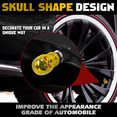 Skull Style Tire Stem Valve Caps Wheel Valve Covers Car Dustproof Tires Cap 8pcs