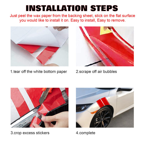 x xotic tech Fender Stripes Hash Marks KK Vinyl Decal Universal for Car Truck Sticker Racing Stripe 11"x23"