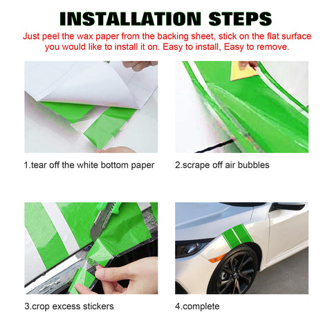 x xotic tech Fender Stripes Hash Marks KK Vinyl Decal Universal for Car Truck Sticker Racing Stripe 11"x23"