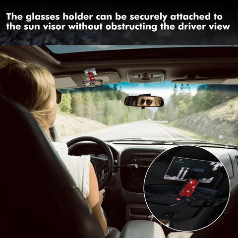 2PCS Universal Car Sun Visor Glasses Clip Rhinestone Sunglasses Cards Holder