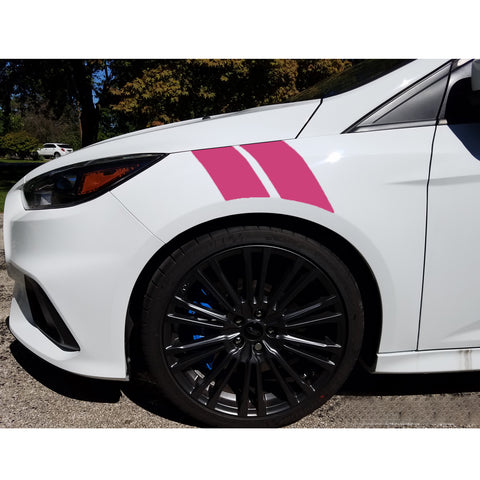 Blue Roll Front Hood Hash Mark Fender Racing Rally Stripes Sticker Vinyl Decal