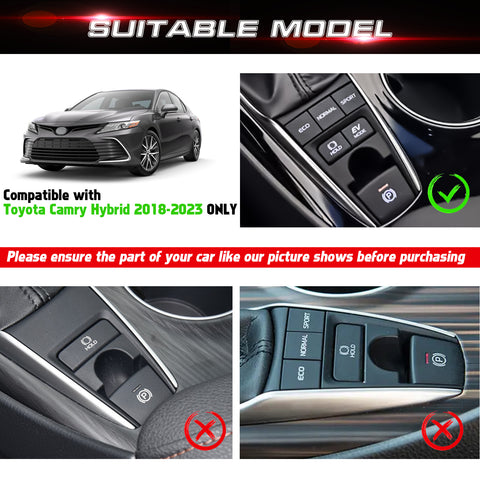 Red Aluminum Alloy Gear Shift Switch Cover Trim For Toyota Camry Hybrid 2018-22