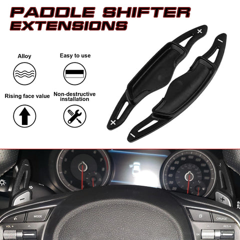 2x Aluminum Red Steering Wheel Paddle Shifter Extensions For Hyundai Genesis G70