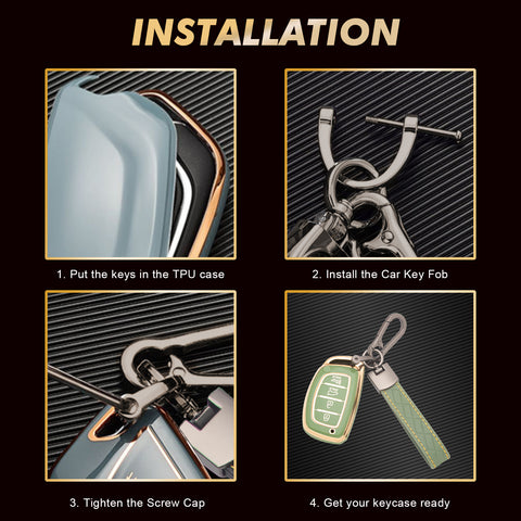 2X White TPU Full Cover Remote Key Fob Cover For Hyundai Elantra Ioniq Sonata