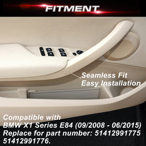 Xotic Tech Door Handle Cover Replacement Front Left + Right Side Inner Door Grab Handle Cover Armrest Bracket Compatible with BMW X1 E84 2008-2015