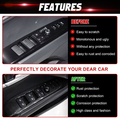 4pcs/Set Window Lift Switch Panel Molding Trim Fit Toyota Camry XV70 2018-2025