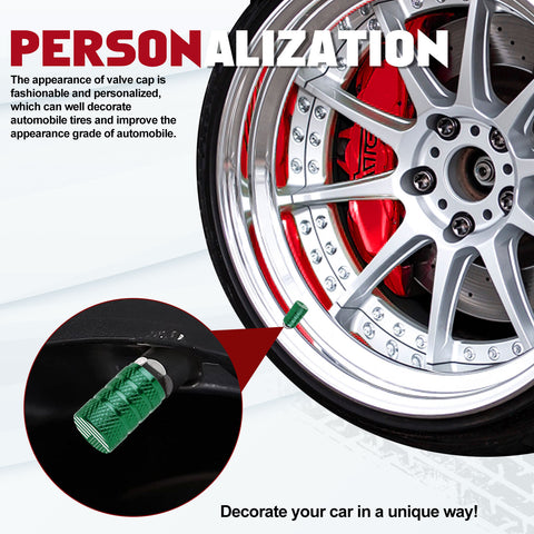 4pcs American Flag Tire Valve Stem Cover Caps Anodized Aluminum Alloy, Corrosion Resistant Leak-Proof Wheel Valve Cap Set, Universal for Cars Trucks Motorcycles SUVs