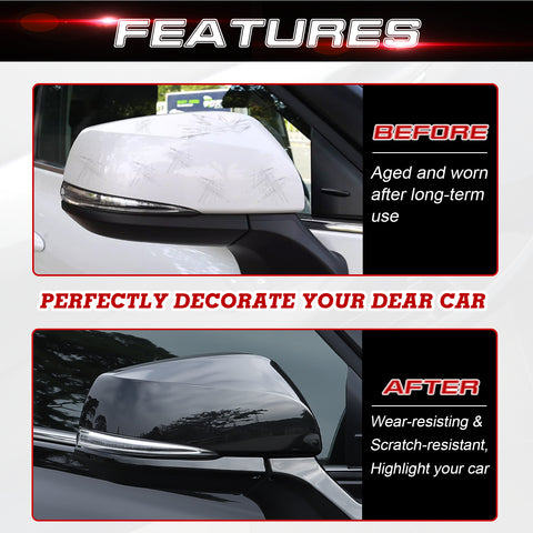 x xotic tech Carbon Fiber Style Rearview Mirror Cover Trim Molding Compatible with Toyota Highlander 2020+, Grand Highlander 2024+, RAV4 2019+, RAV4 Prime 2021+ ABS Car Decoration Exterior Accessories