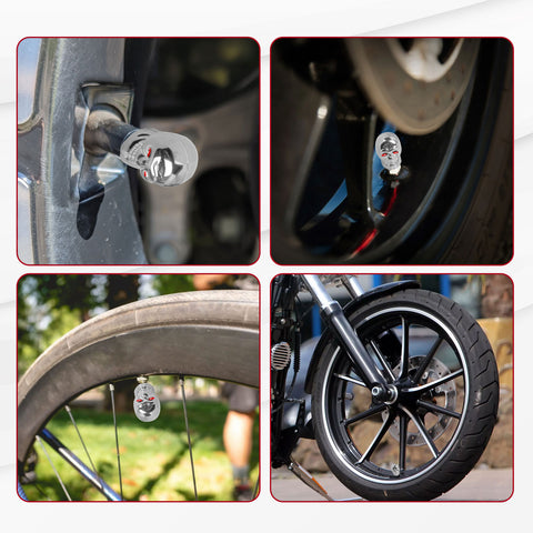 Skull Style Tire Stem Valve Caps Wheel Valve Covers Car Dustproof Tires Cap 8pcs