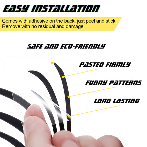 Xotic Tech CarLashes Car Headlight Eyelashes Stickers Fashion Fake Cute Decal Universal for Car Truck Headlamp Headlight