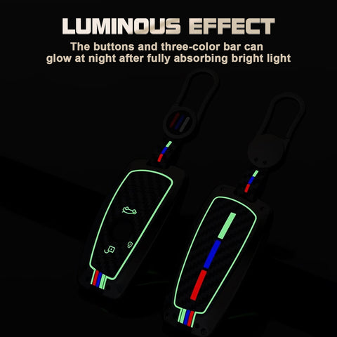 x xotic tech Key Fob Cover Case Compatible with BMW 1 3 4 5 6 7 Series X3 X5 X6 X7 M5 M6 GT3 GT5 Zinc Alloy Heavy Duty Shell Protector Holder Keychain with Carbon Fiber Pattern