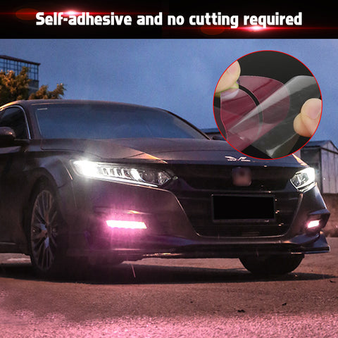 Xotic Tech Self Adhesive Front Fog Light DRL Tint Vinyl Film, Precut Fog Lamp Light Transmission Stickers Overlay Decal Exterior Decoration Compatible with Honda Accord 10th 2018 2019 2020