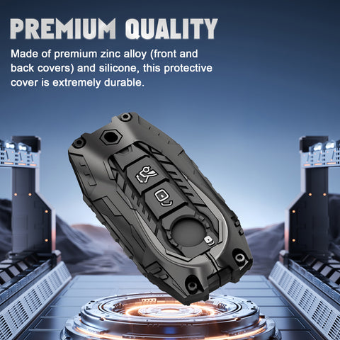 x xotic tech Mech Style Heavy Metal Key Fob Cover Compatible with Mercedes Benz C S E G Class GLC AMG EQS EQE SL S350 S400 S450 S500 C200 C260, Zinc Alloy Key Case Protector Shell Keychain