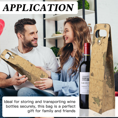 Portable Bottle Wine Gift Bag Champagne Beer Holder for Picnic Party, Christmas