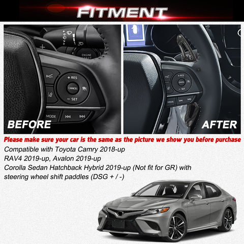 Carbon Fiber ABS Steering Wheel Paddle Shifter Extension For Toyota Camry 2018+