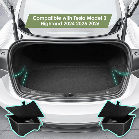 Rear Trunk Storage Bins Side Box with Lids For Tesla Model 3 Highland 2024-up